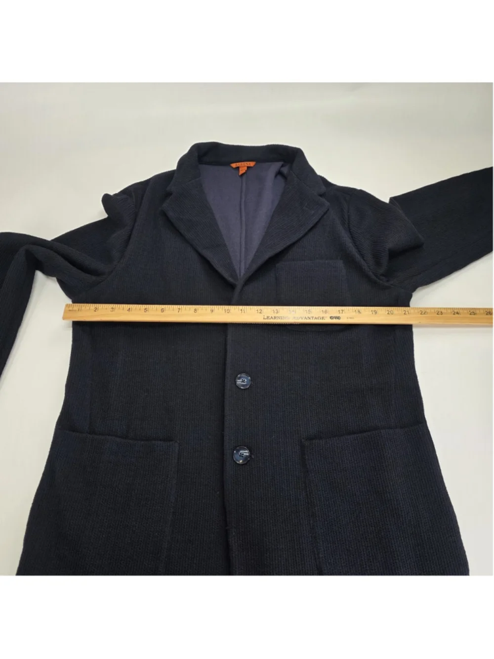 Barena Venezia Mens IT 56 Torceo Navy Ribbed Knit Wool Blazer Made Italy $890